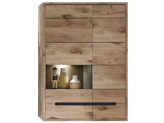 Hangkast bellini 90cm 2 deuren - eik/antraciet - afbeelding 1 van  6