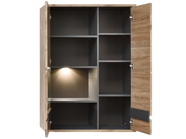 Hangkast bellini 90cm 2 deuren - eik/antraciet - afbeelding 2 van  6