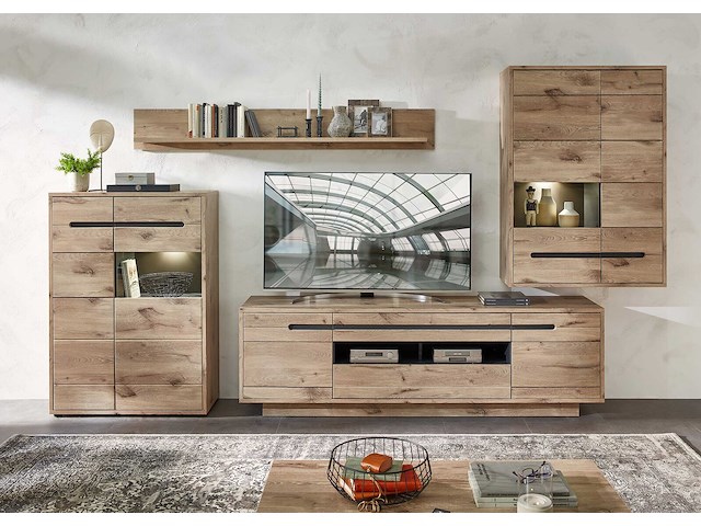 Hangkast bellini 90cm 2 deuren - eik/antraciet - afbeelding 5 van  6