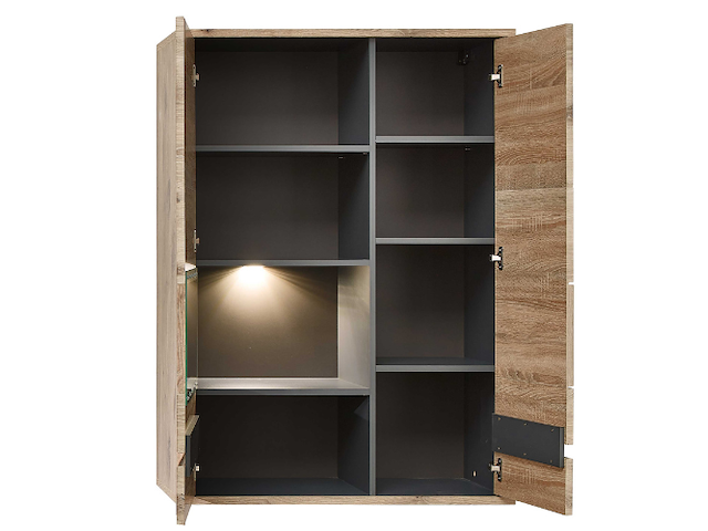 Hangkast bellini 90cm 2 deuren - eik/antraciet - afbeelding 6 van  6