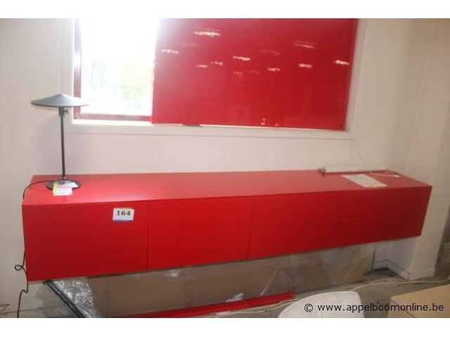 Hangkast rode lak 276cmx50cmx46cm - afbeelding 1 van  2