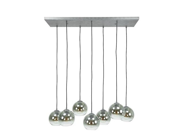Hanglamp bessy 7 lampkappen-oud zilver - afbeelding 3 van  4