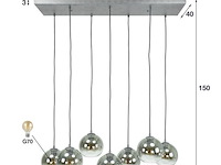 Hanglamp bessy 7 lampkappen-oud zilver - afbeelding 4 van  4