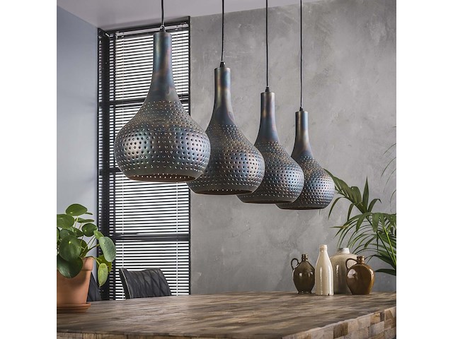 Hanglamp cone 4 lampenkappen - zwart/bruin - afbeelding 1 van  5
