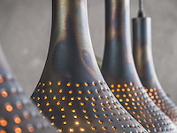 Hanglamp cone 4 lampenkappen - zwart/bruin - afbeelding 2 van  5