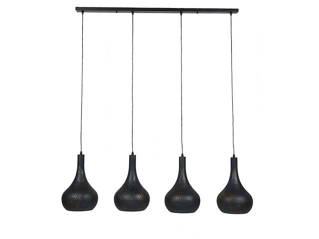 Hanglamp cone 4 lampenkappen - zwart/bruin - afbeelding 4 van  5