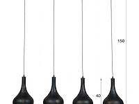 Hanglamp cone 4 lampenkappen - zwart/bruin - afbeelding 5 van  5