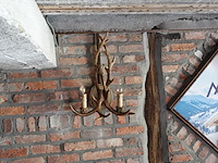 Hanglamp gemaakt uit geweien & 8x muurlamp - afbeelding 2 van  7
