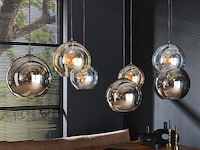 Hanglamp glenn-chroom/amber/lichtgrijs - afbeelding 2 van  6