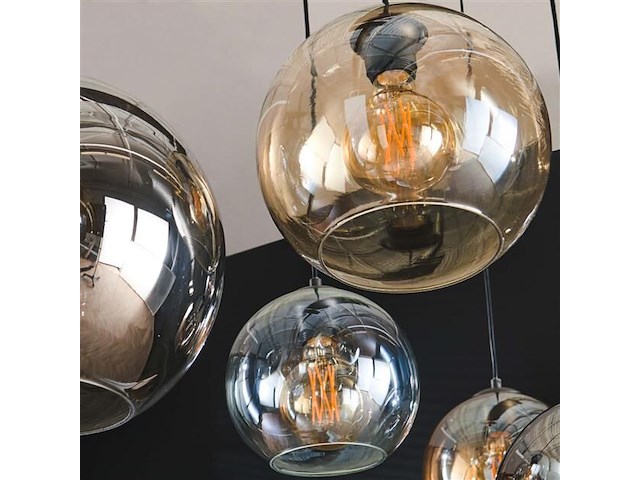 Hanglamp glenn-chroom/amber/lichtgrijs - afbeelding 3 van  6