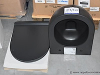 Hangtoilet flaminia ap118g carbone, goclean vv wc zitting flaminia slim soft close - afbeelding 1 van  2