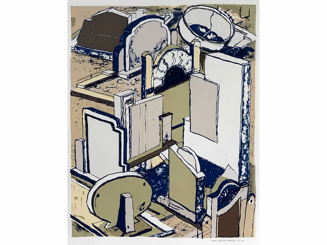 Hans ebeling koning - kleurenzeefdruk - 50x65cm - 1990 - afbeelding 1 van  6