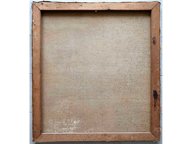 Hans hansen - stadsgezicht met kruis - olie op doek - 70x60 cm - afbeelding 4 van  4