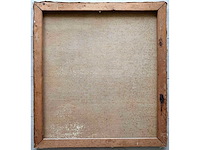 Hans hansen - stadsgezicht met kruis - olie op doek - 70x60 cm - afbeelding 4 van  4