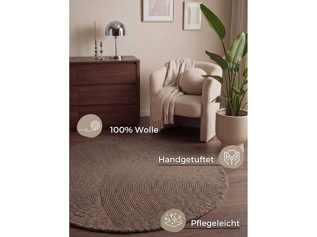 Hanse home calmio wollen kleed, taupe kleur - 200cm - afbeelding 3 van  5