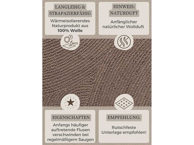 Hanse home calmio wollen kleed, taupe kleur - 200cm - afbeelding 4 van  5