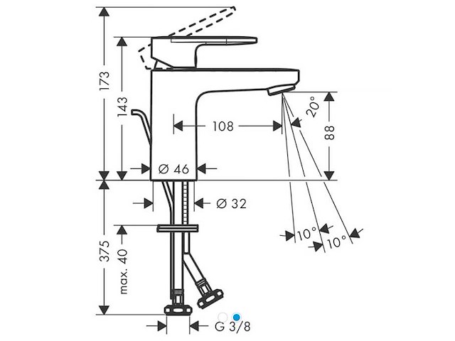 Hansgrohe - vernis blend - mengkraan - fountain tap - afbeelding 2 van  3