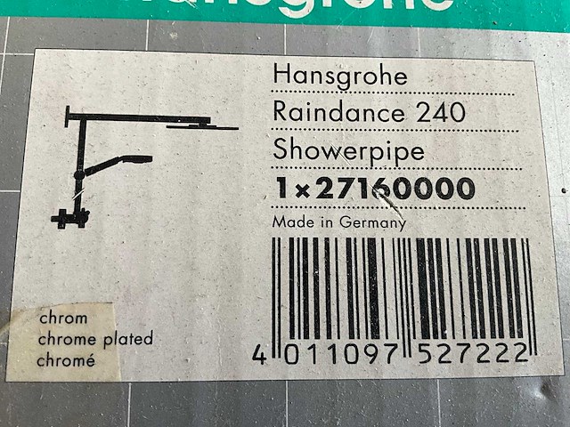Hansgrohe raindance showerpipe 240 douchekraan - afbeelding 3 van  3