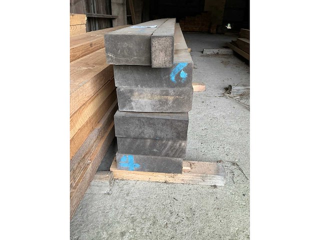 Hardhout belinga houten balken (6x) - afbeelding 3 van  3