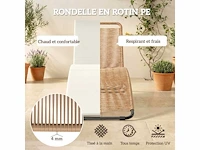 Hars zonneligstoel, tuinligstoel, s-vormig ontwerp, natuurlijke kromming, stevige structuur, staal, kussen, crèmekleurig ontwerp - afbeelding 5 van  7