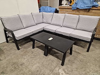 Hartman - hoeklounge set ibiza antraciet met kussens olefin lichttgrijs