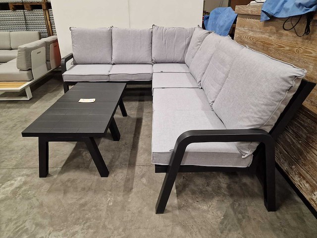 Hartman - hoeklounge set ibiza antraciet met kussens olefin lichttgrijs - afbeelding 3 van  5