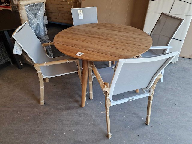 Hartman - teak tuintafel sophie dia 120cm blad brede planken - afbeelding 1 van  5