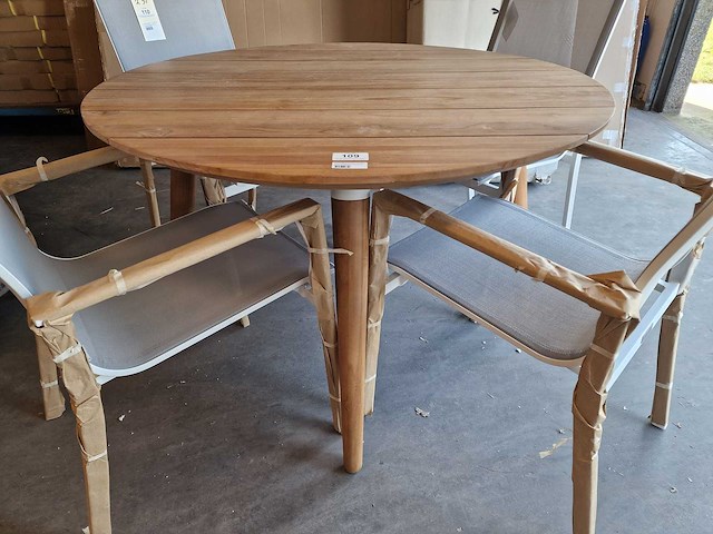 Hartman - teak tuintafel sophie dia 120cm blad brede planken - afbeelding 2 van  5