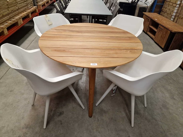 Hartman - teak tuintafel sophie dia 120cm blad brede planken - afbeelding 2 van  5