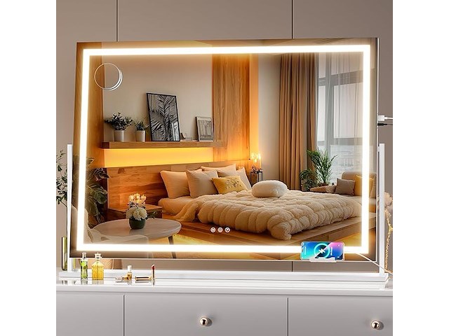 Hasipu make-upspiegel met verlichting (100 x 71,9 cm) - afbeelding 1 van  6