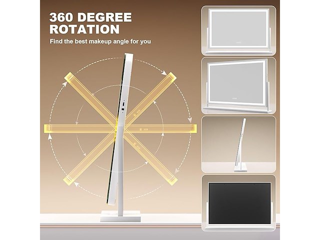 Hasipu make-upspiegel met verlichting (100 x 71,9 cm) - afbeelding 2 van  6