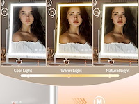 Hasipu make-upspiegel met verlichting (100 x 71,9 cm) - afbeelding 4 van  6