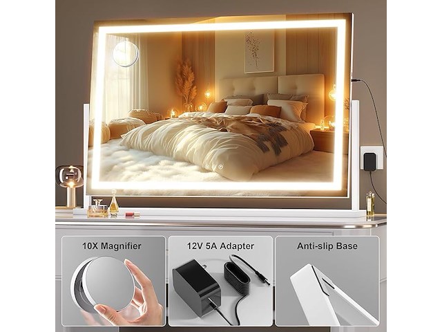 Hasipu make-upspiegel met verlichting (100 x 71,9 cm) - afbeelding 5 van  6