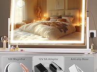 Hasipu make-upspiegel met verlichting (100 x 71,9 cm) - afbeelding 5 van  6