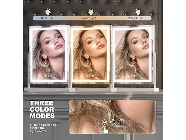 Hasipu make-upspiegel met verlichting (38,1 x 50,8 cm) - afbeelding 3 van  4