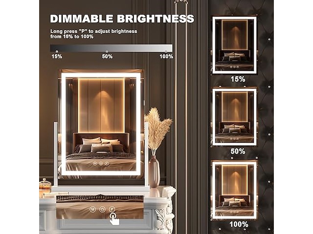 Hasipu make-upspiegel met verlichting (38,1 x 50,8 cm) - afbeelding 4 van  4