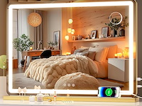 Hasipu make-upspiegel met verlichting (58 x 48 cm) - afbeelding 1 van  6