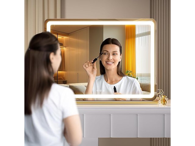 Hasipu make-upspiegel met verlichting (58 x 48 cm) - afbeelding 2 van  6
