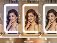 Hasipu make-upspiegel met verlichting (58 x 48 cm) - afbeelding 3 van  6