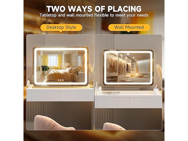 Hasipu make-upspiegel met verlichting (58 x 48 cm) - afbeelding 6 van  6