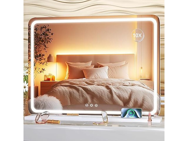 Hasipu make-upspiegel met verlichting (58 x 48 cm) - afbeelding 1 van  5