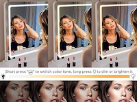 Hasipu make-upspiegel met verlichting (58 x 48 cm) - afbeelding 5 van  5