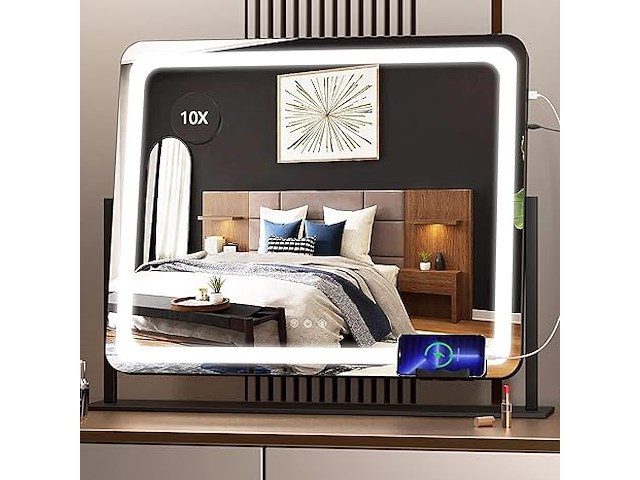 Hasipu make-upspiegel met verlichting (61,5 x 50 cm) - afbeelding 1 van  5