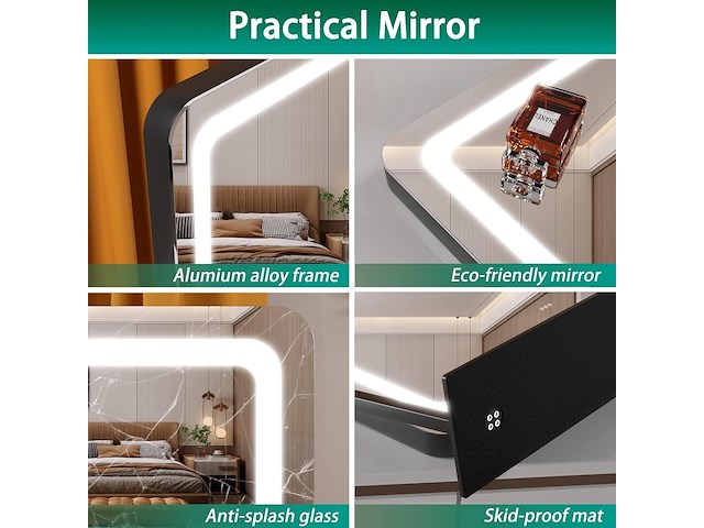 Hasipu make-upspiegel met verlichting (61,5 x 50 cm) - afbeelding 3 van  5