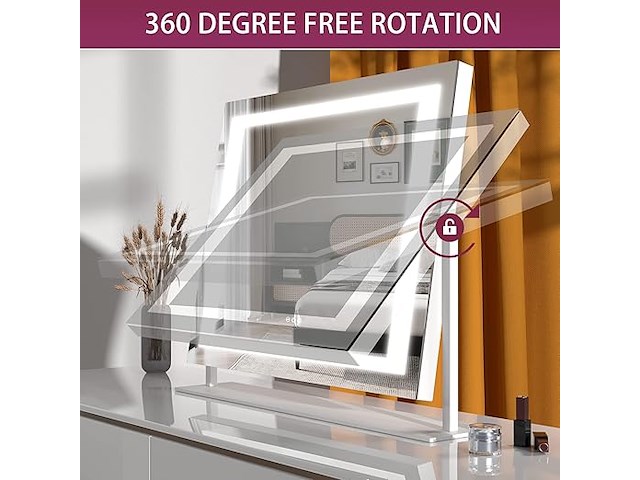 Hasipu make-upspiegel met verlichting (61,5 x 50 cm) - afbeelding 4 van  4