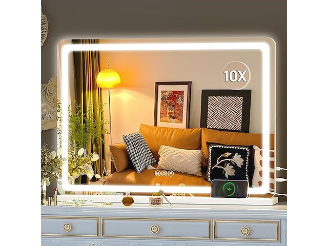 Hasipu make-upspiegel met verlichting (70 x 50 cm) - afbeelding 1 van  4