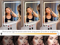 Hasipu make-upspiegel met verlichting (70 x 50 cm) - afbeelding 3 van  4