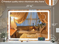 Hasipu make-upspiegel met verlichting (70 x 50 cm) - afbeelding 4 van  4