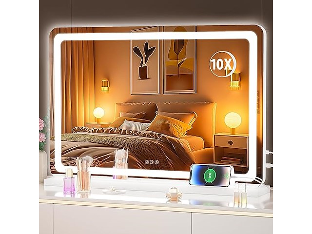 Hasipu make-upspiegel met verlichting (80 x 50 cm) - afbeelding 1 van  5