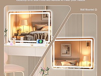 Hasipu make-upspiegel met verlichting (80 x 50 cm) - afbeelding 5 van  5